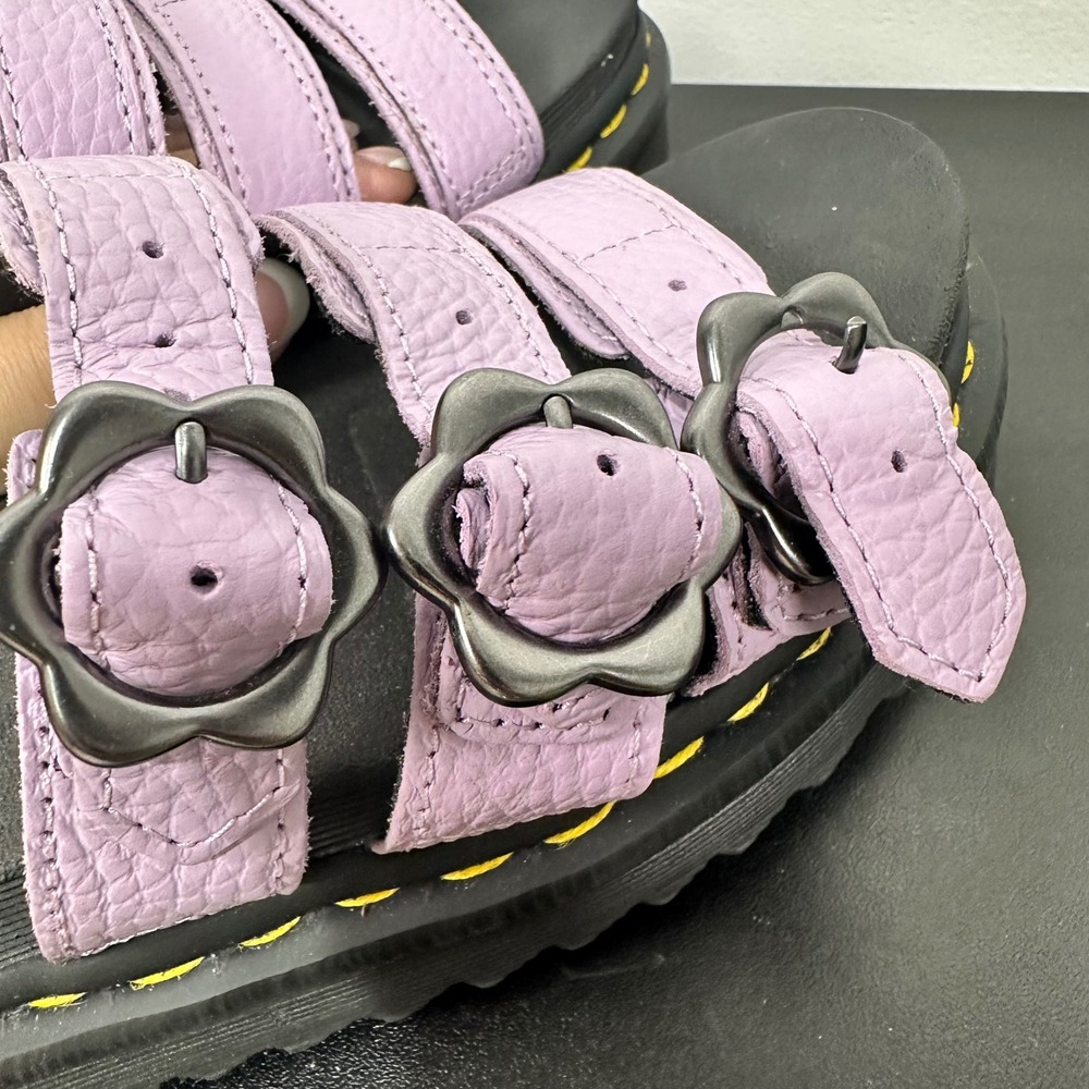 Dr. Martens Blaire Slide Sandals Lilac Buckle Straps Platform 5 - Picture 3 of 5